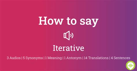 how to pronounce iterative.